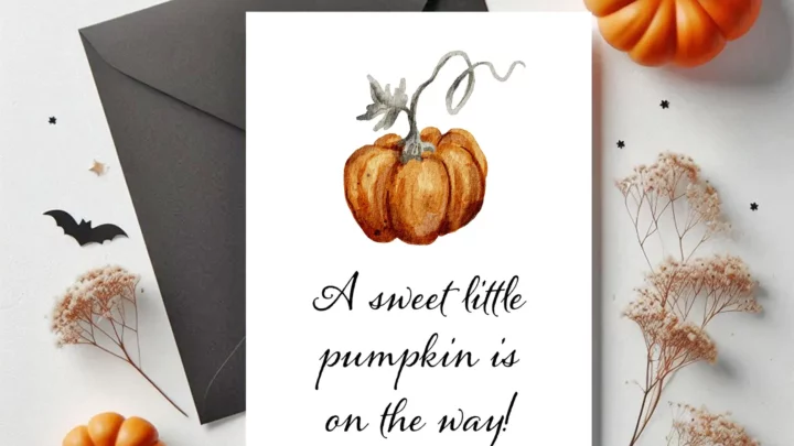 Image for Pumpkin Pregnancy Announcement Card 