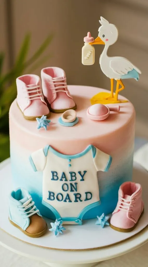 Baby on board cake pregnancy announcement