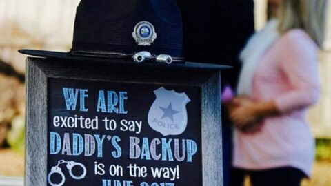 Police pregnancy announcement ideas