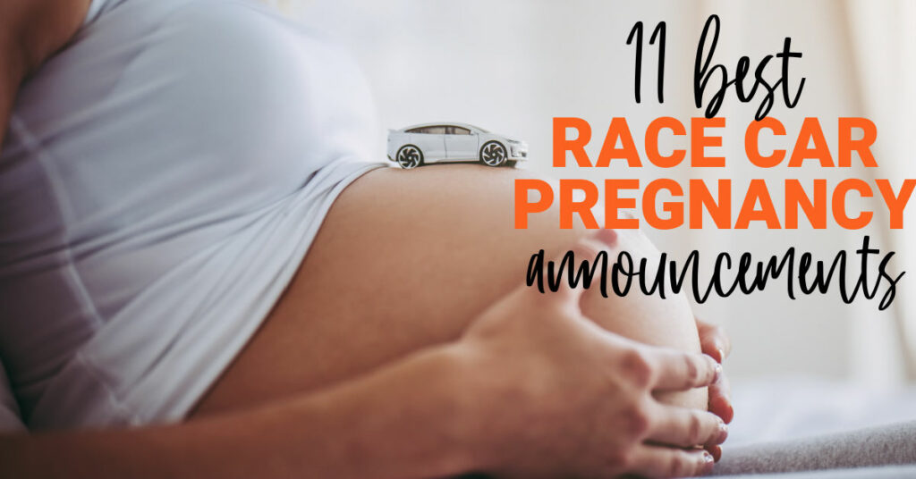 race car pregnancy announcement