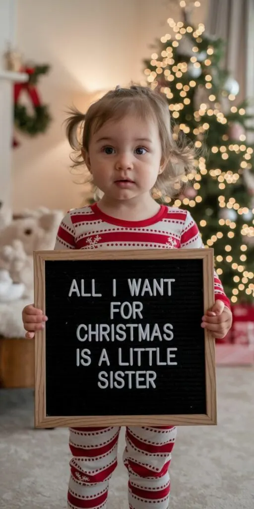 little sister pregnancy reveal for Christmas