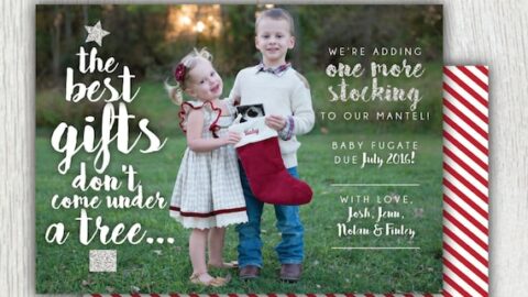 Image for Christmas Card Pregnancy Announcement For Siblings 