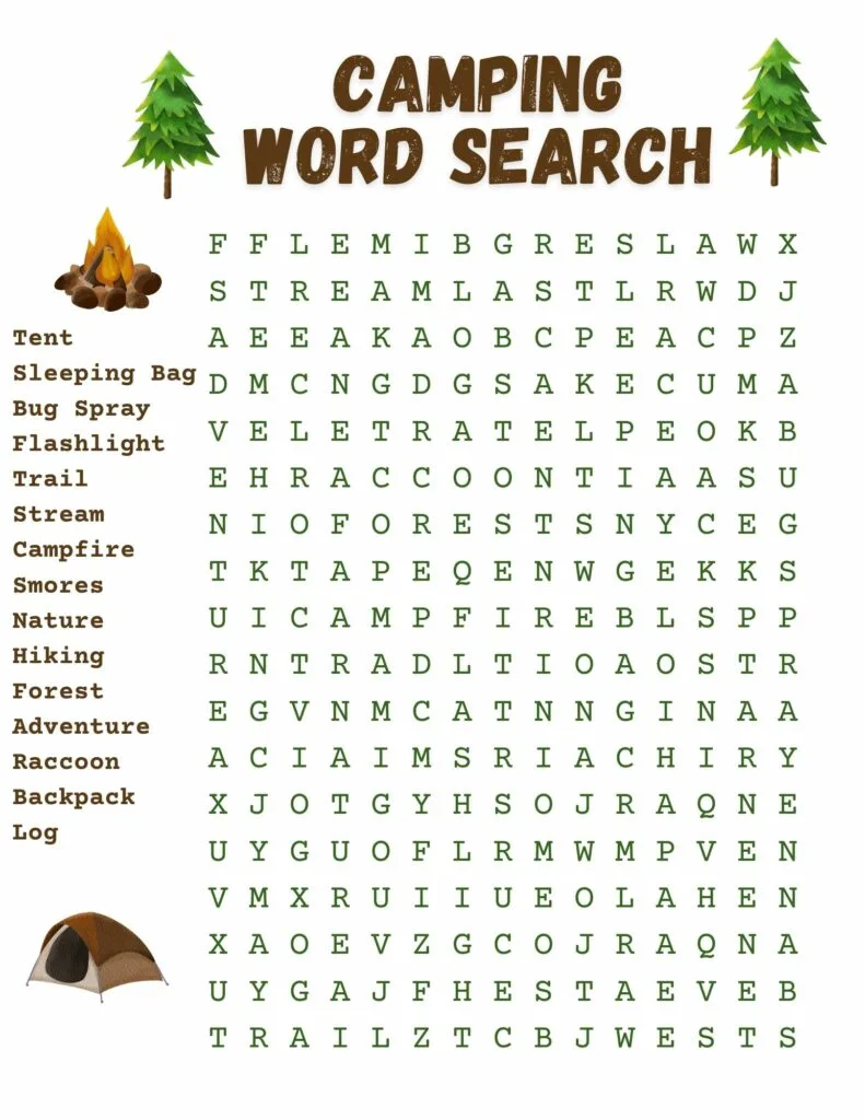 The Outdoorsman Camping, Hunting and Hiking Word Search: Large Print Themed  Word Search