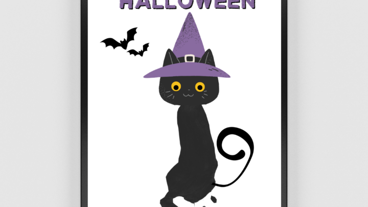 Black cat footprint craft