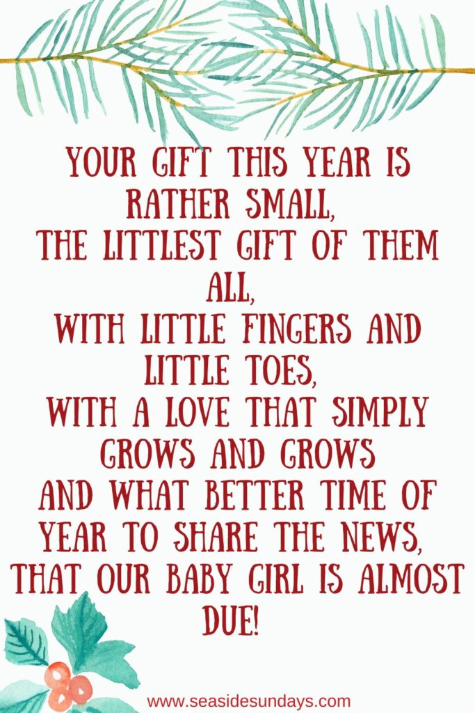 Christmas Baby Announcement Poem Ideas