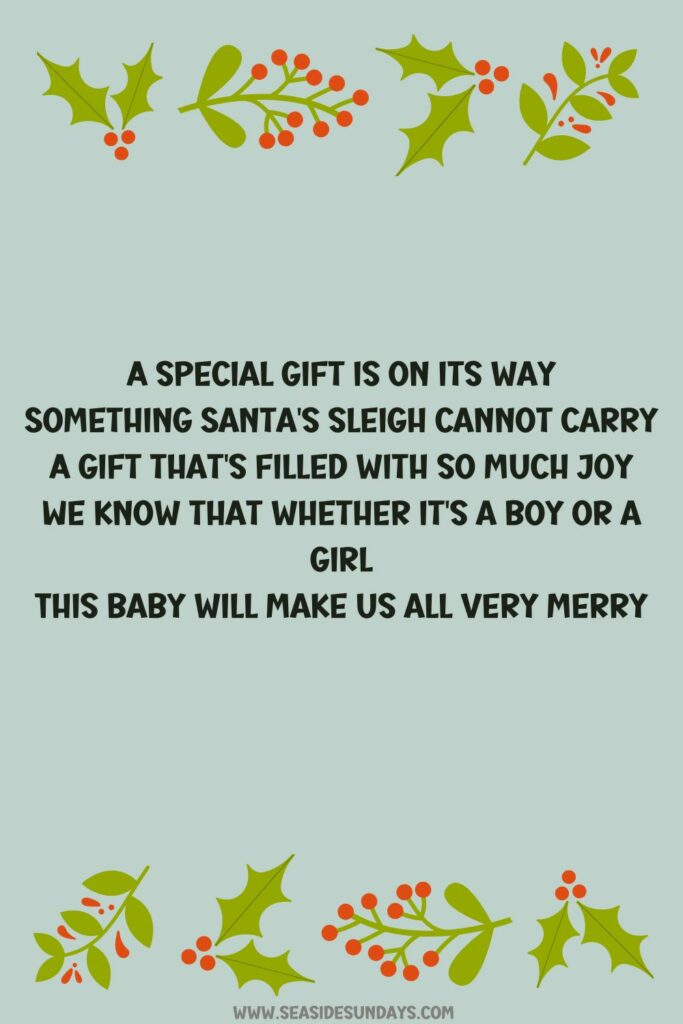 Christmas baby Announcement Poems