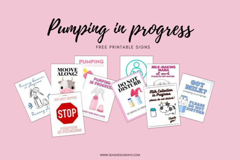 Free Printable Pumping At Work Signs For The Door