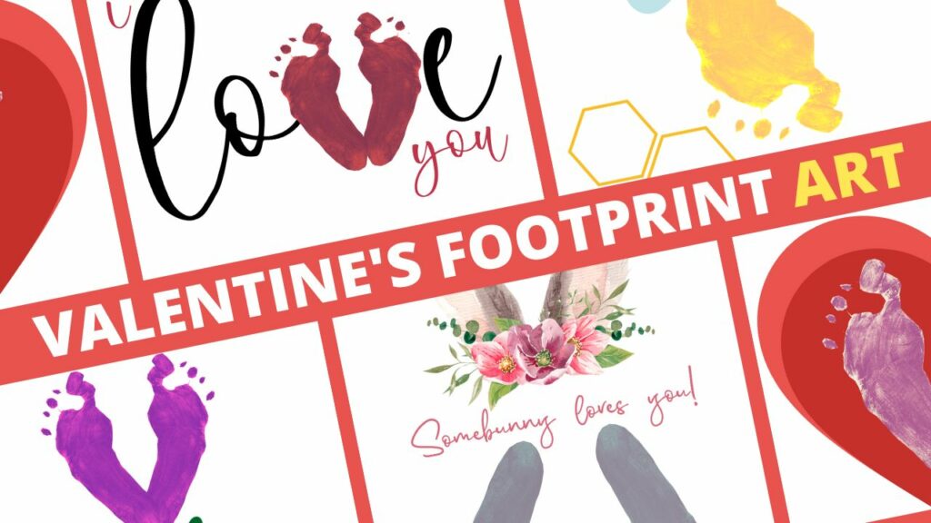 Valentine footprint ideas