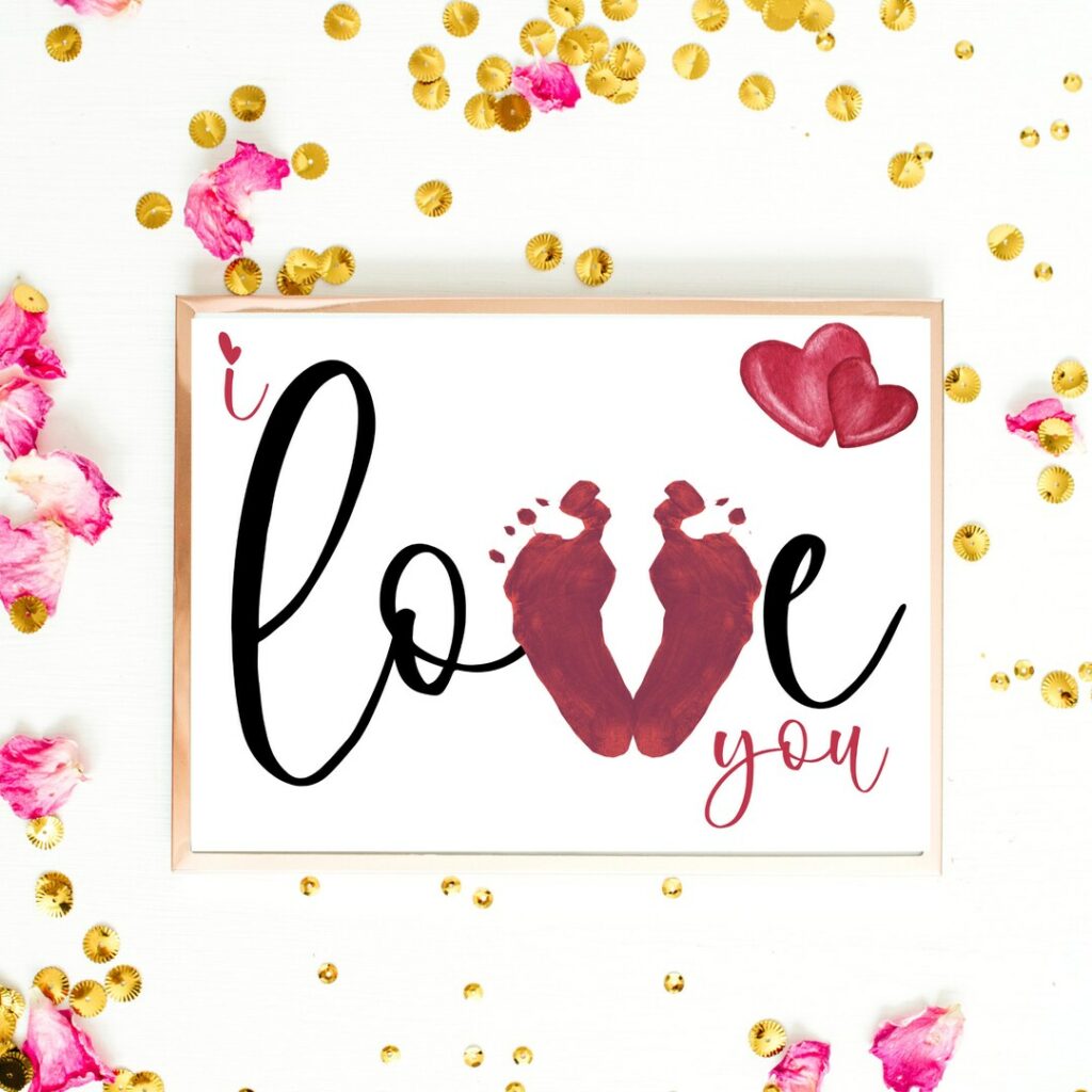 Valentines footprint crafts