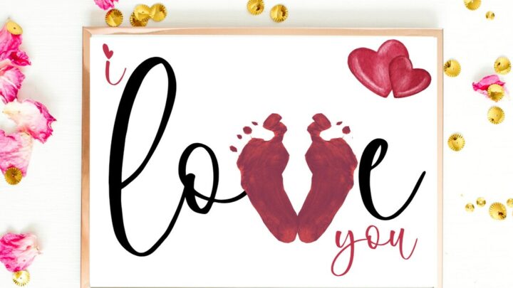 Valentines footprint crafts