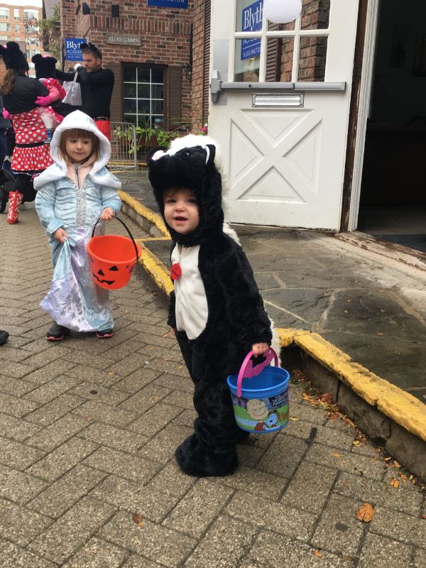 Trick or treating for baby's first halloween