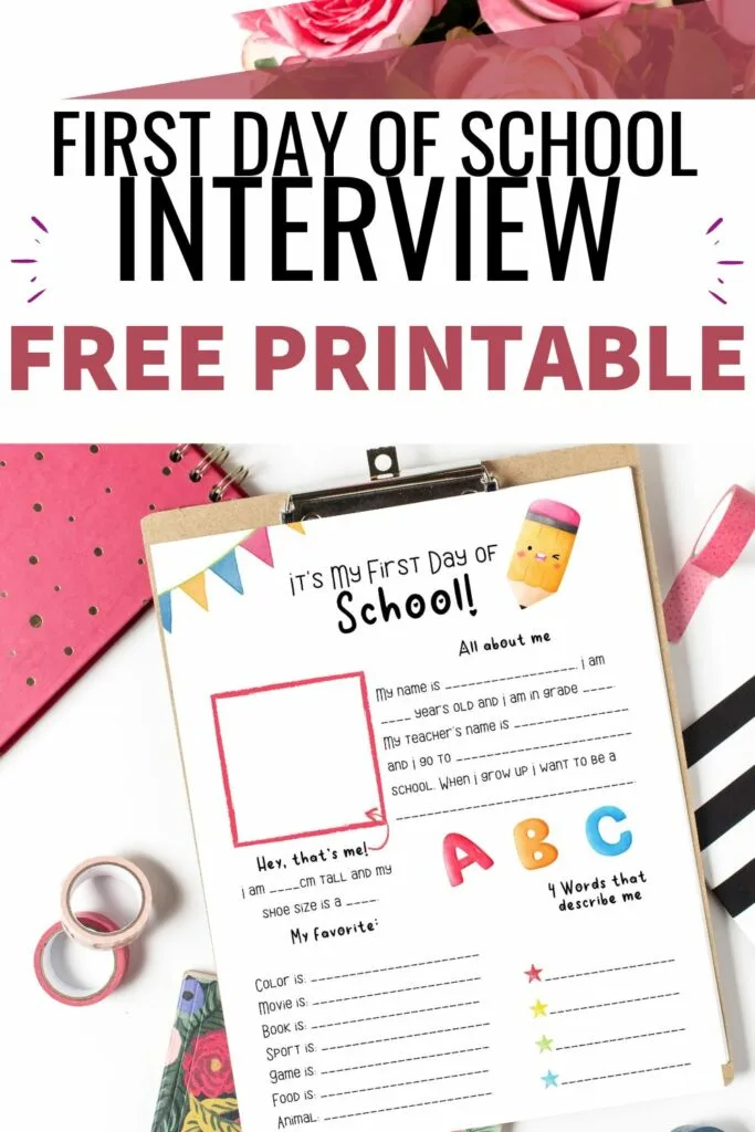 back to school interview printable