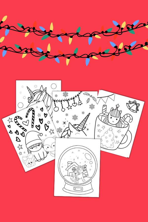 Christmas unicorn coloring sheets