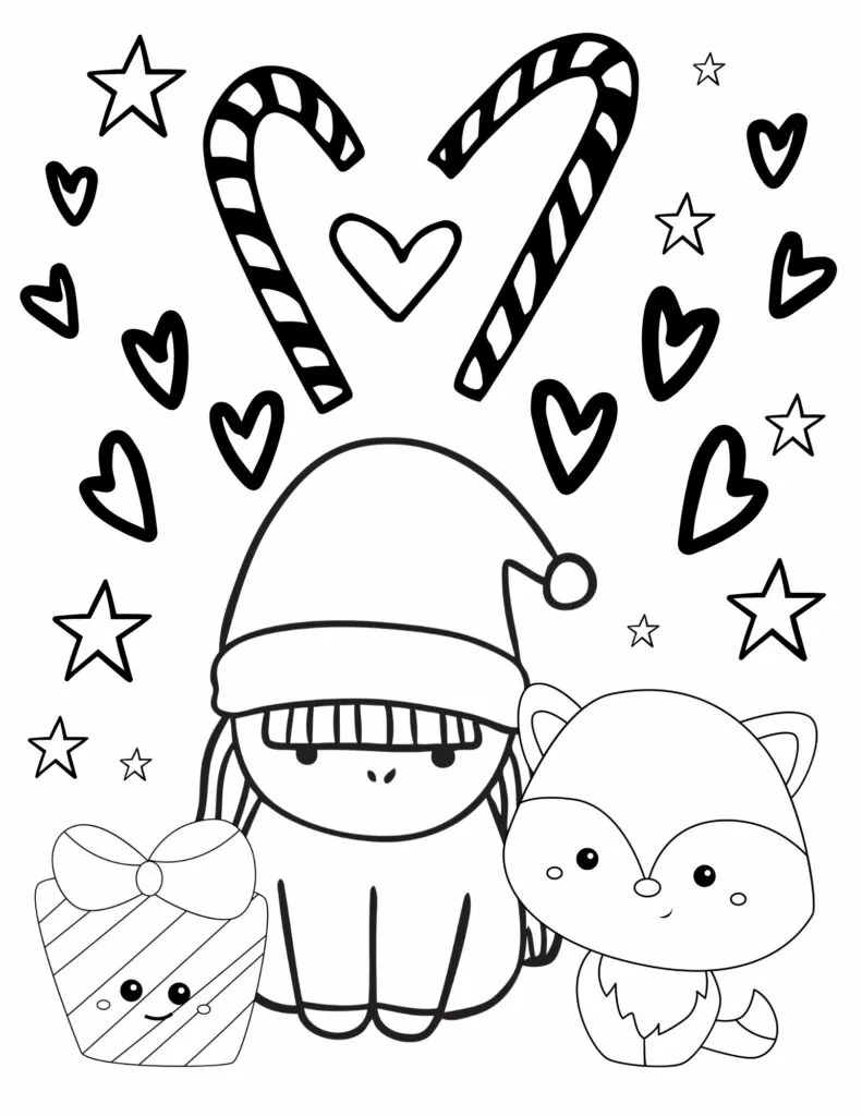 Unicorn and Friends Christmas coloring pages