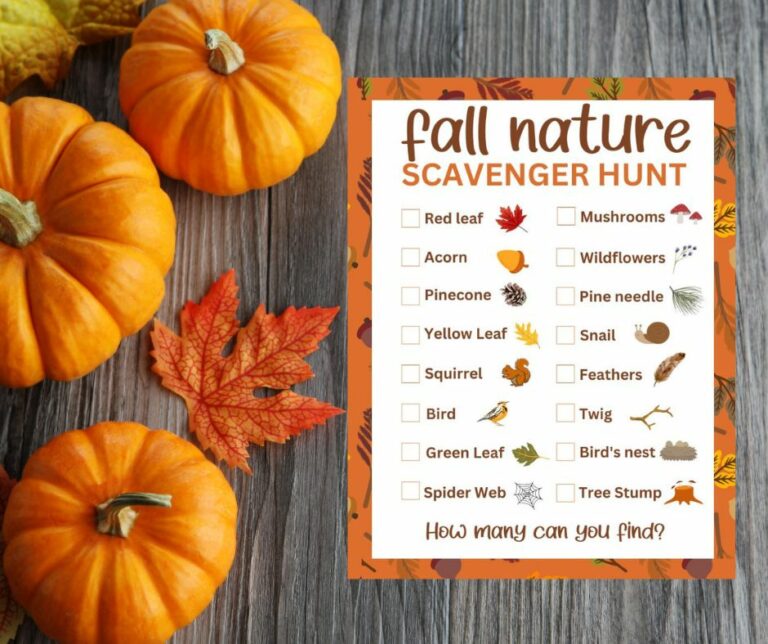 Fall Scavenger Hunt Free Printable