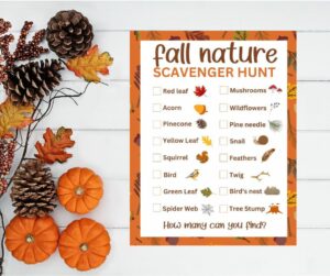 Fall Scavenger Hunt Free Printable