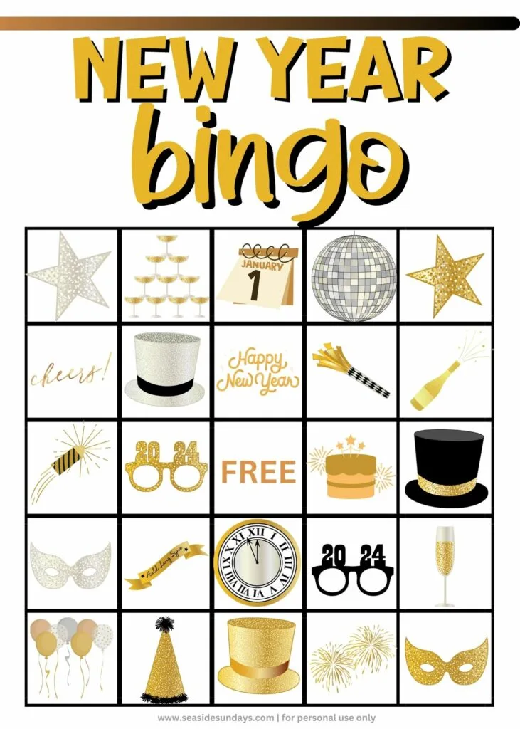 New Year bingo