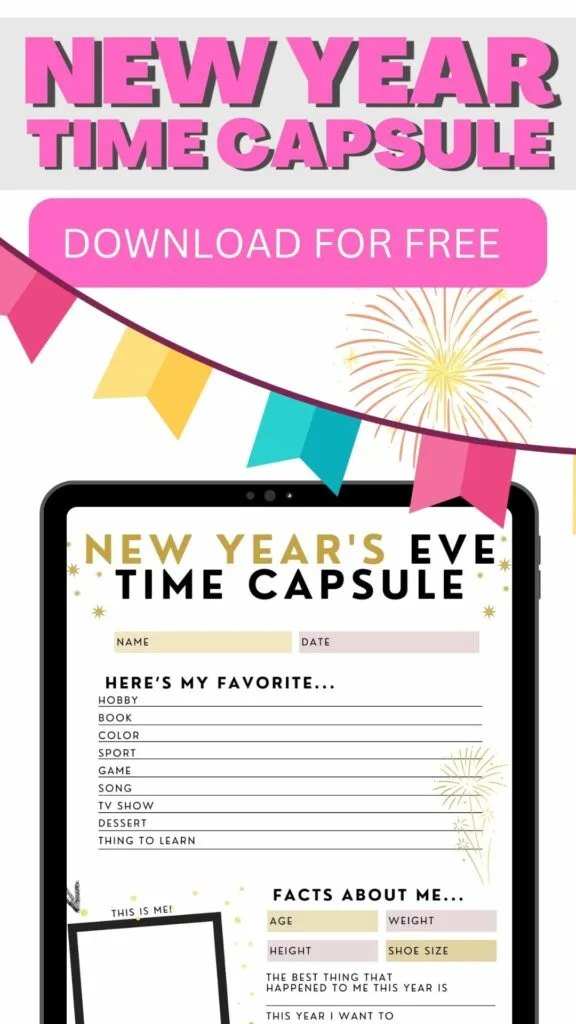 Free Printable Time Capsule Template For New Year