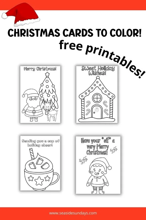 Christmas cards to color - free printables