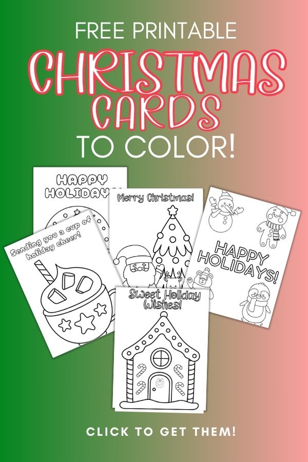 Printable Holiday cards to color