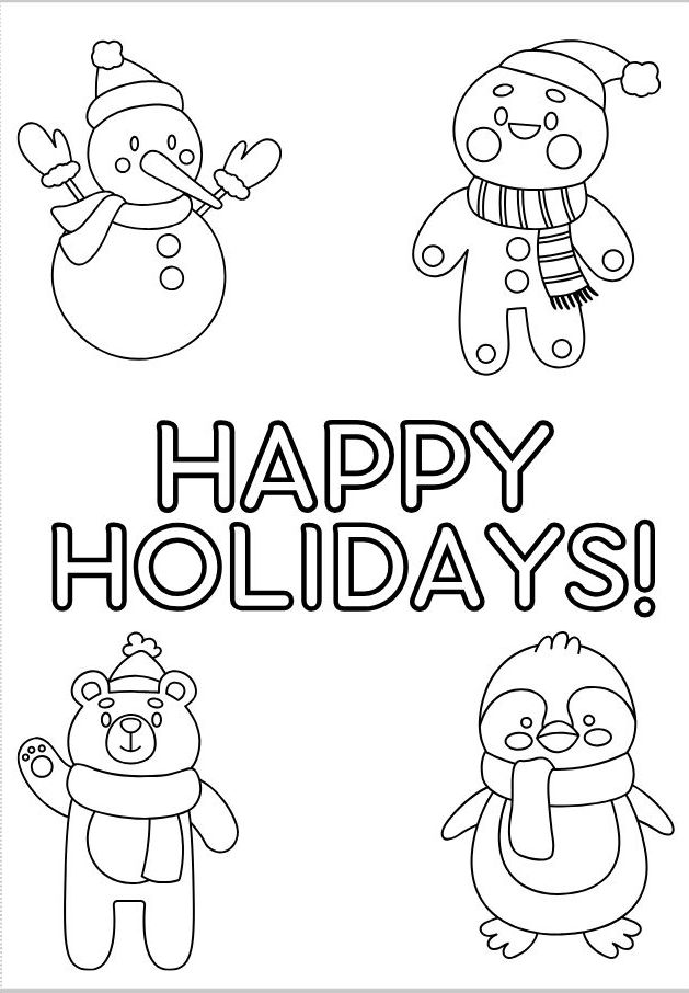 Free Printable Christmas Cards For Kids To Color