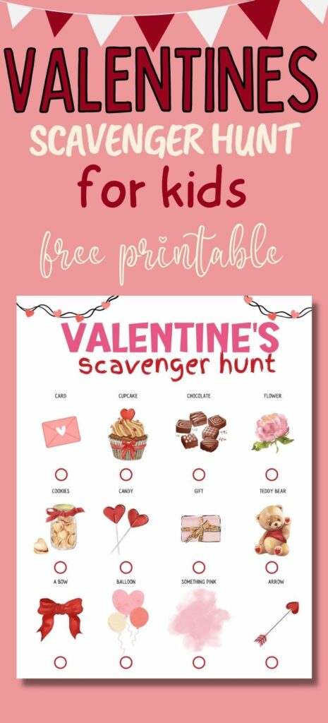 free printable Valentine's day scavenger hunt