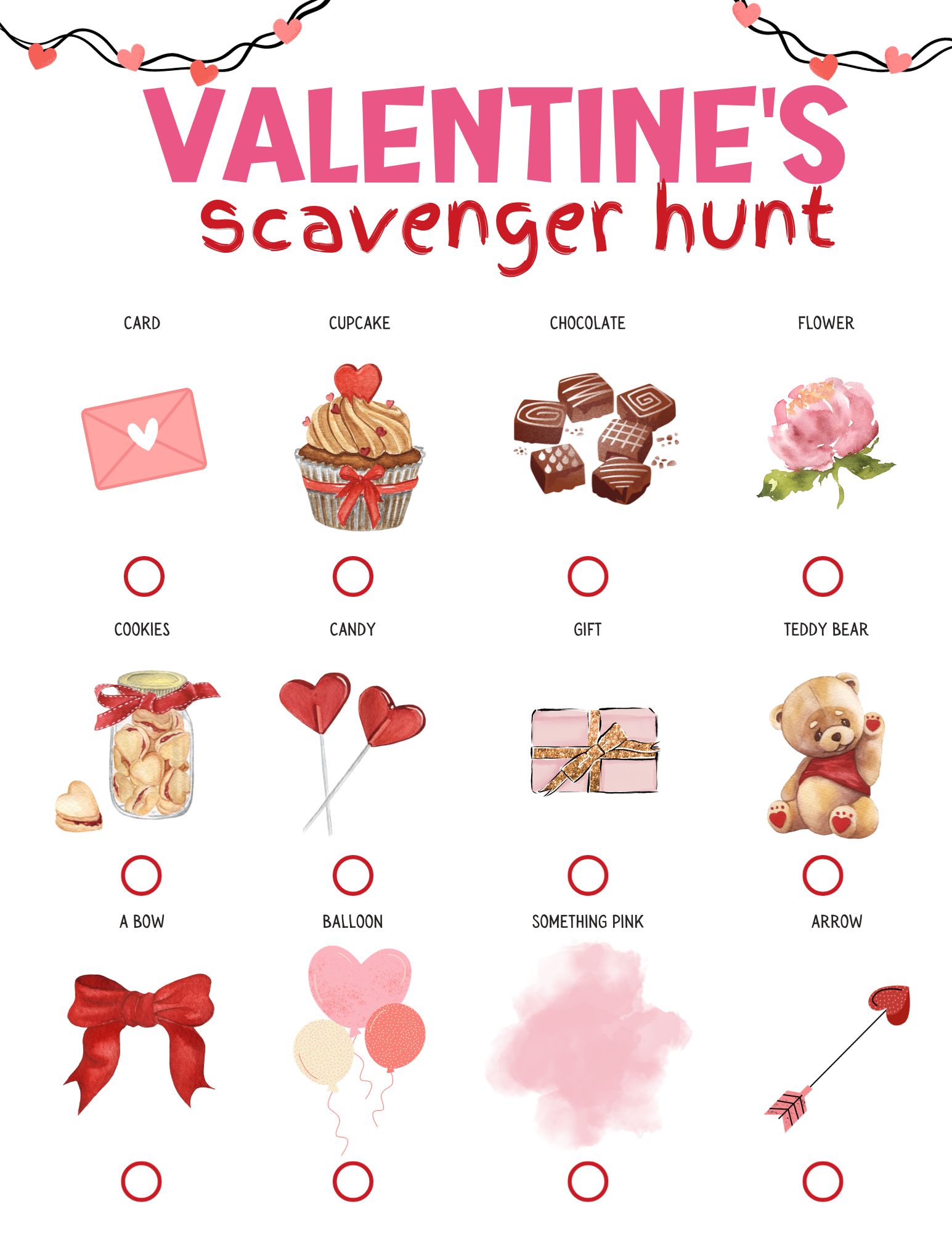 Free Printable Valentine s Day Scavenger Hunt