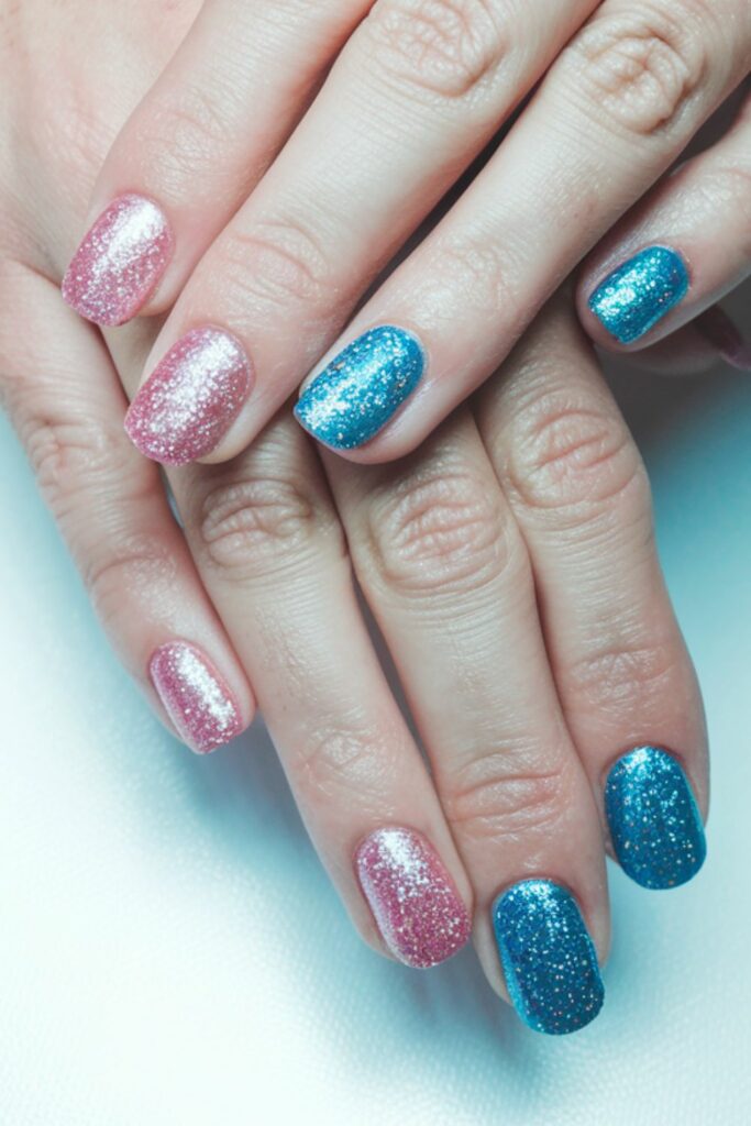 glitter nail designs for a baby shower