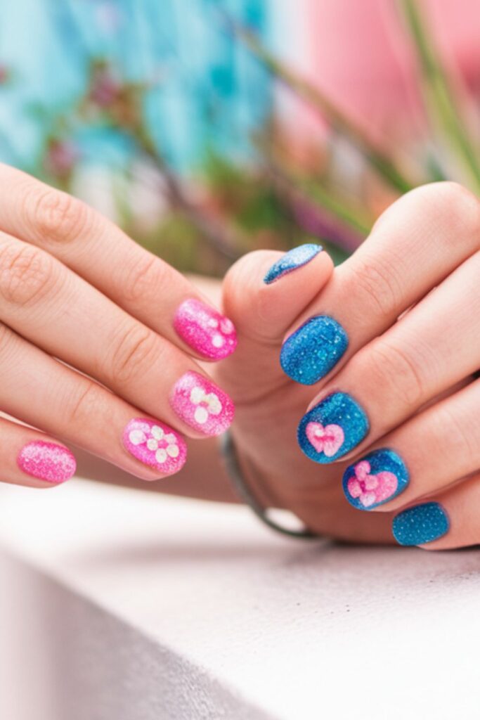 gender reveal nail ideas