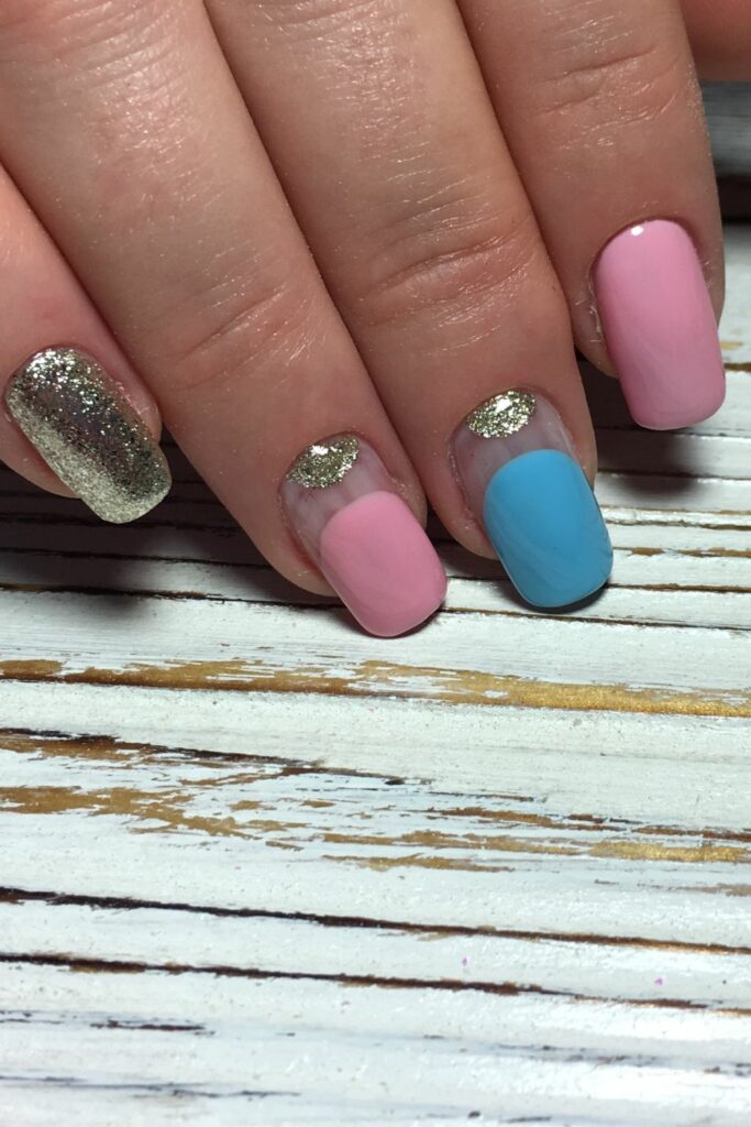 nails for a gender reveal