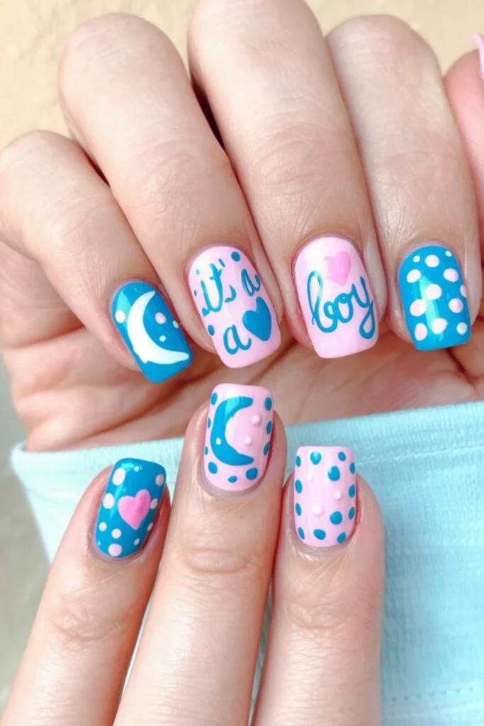 gender reveal nail ideas