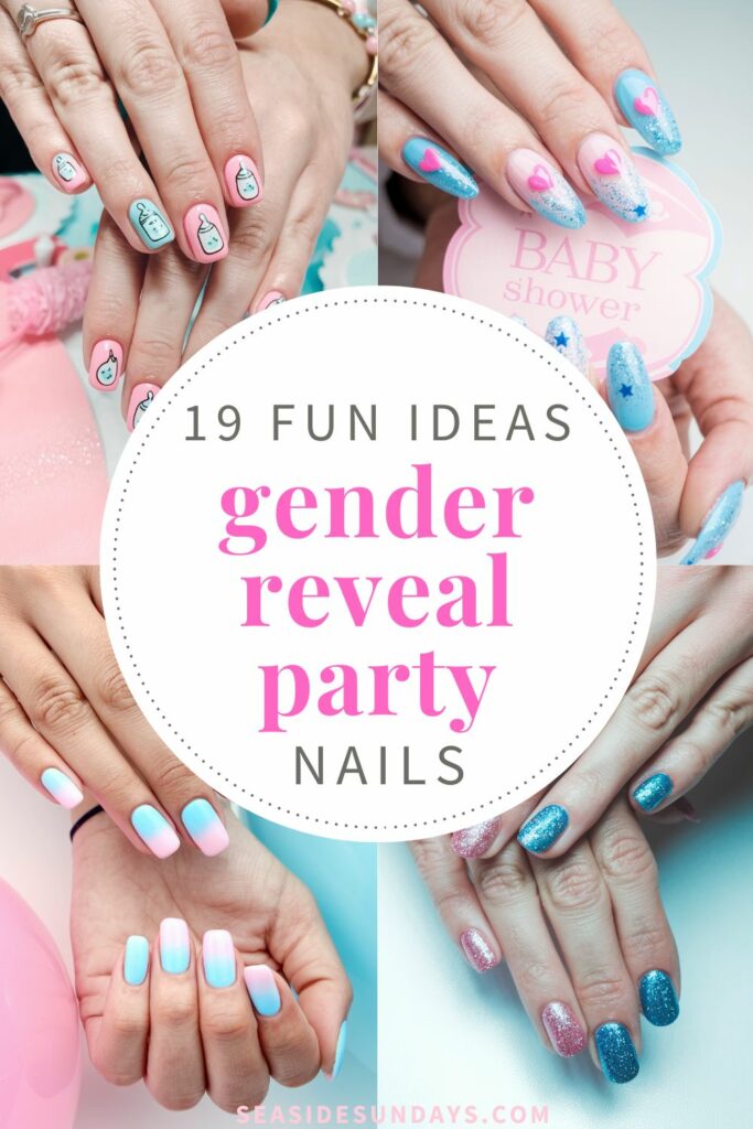 gender reveal nail ideas