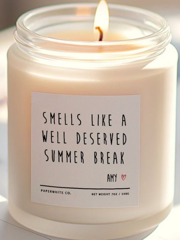end of year teacher gift candle