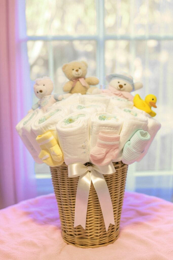 how to make a diaper bouquet