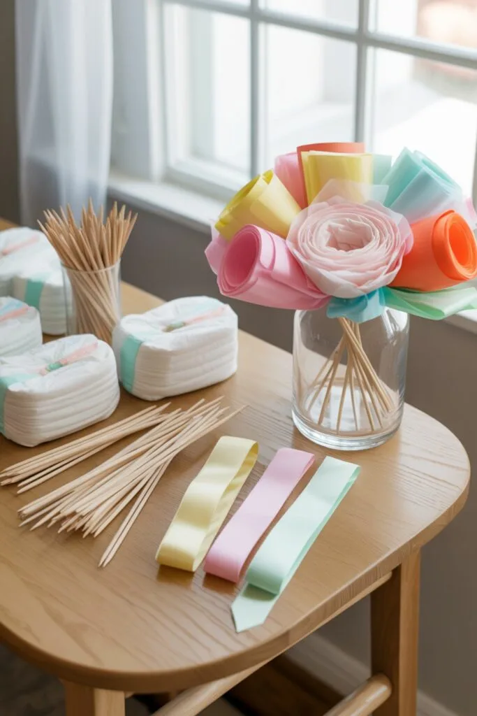 how to make a diaper bouquet