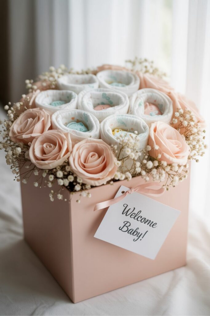 how to make a diaper bouquet