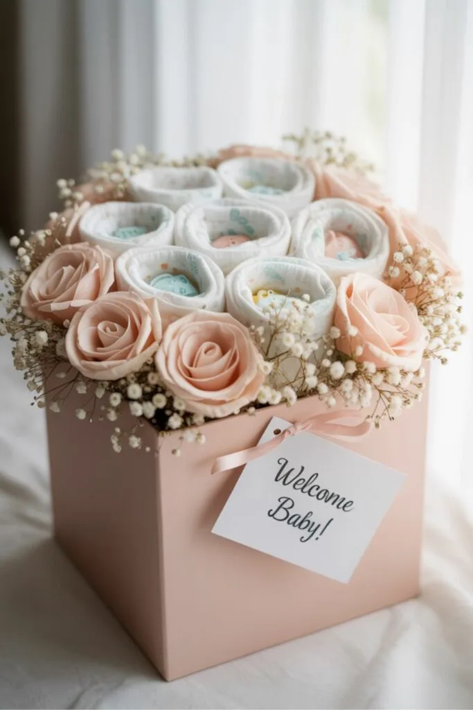 how to make a diaper bouquet