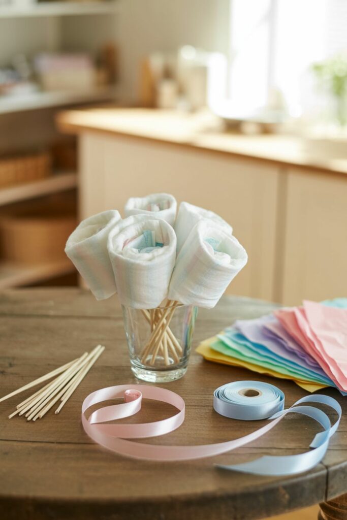 how to make a diaper bouquet
