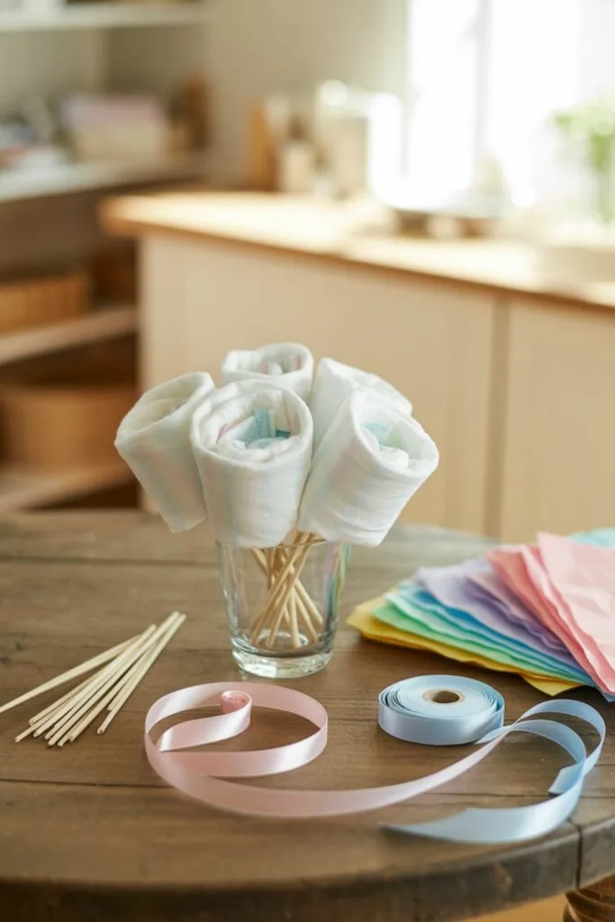 how to make a diaper bouquet