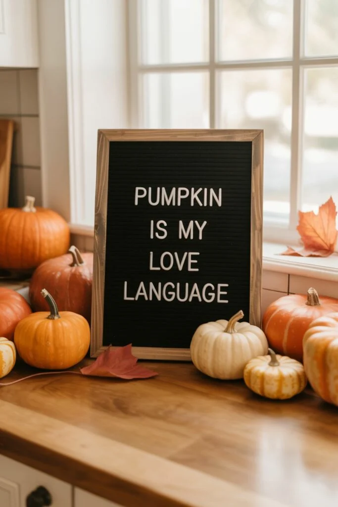 Pumpkin letter board quotes