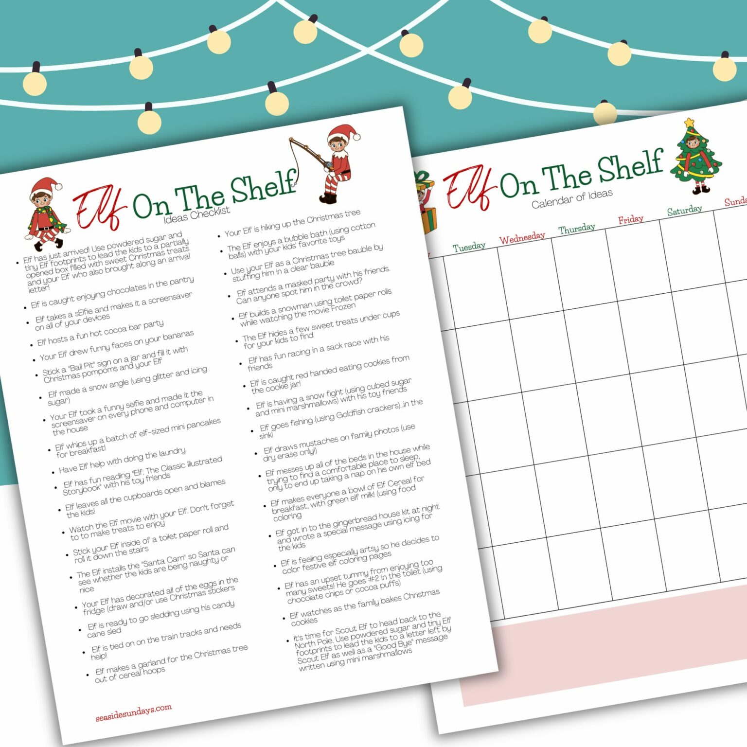30+ Elf on the Shelf Ideas + Free Printable Planning List