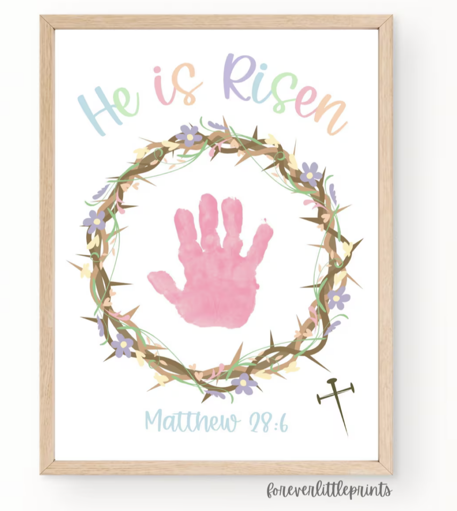 He Is Risen Handprint art