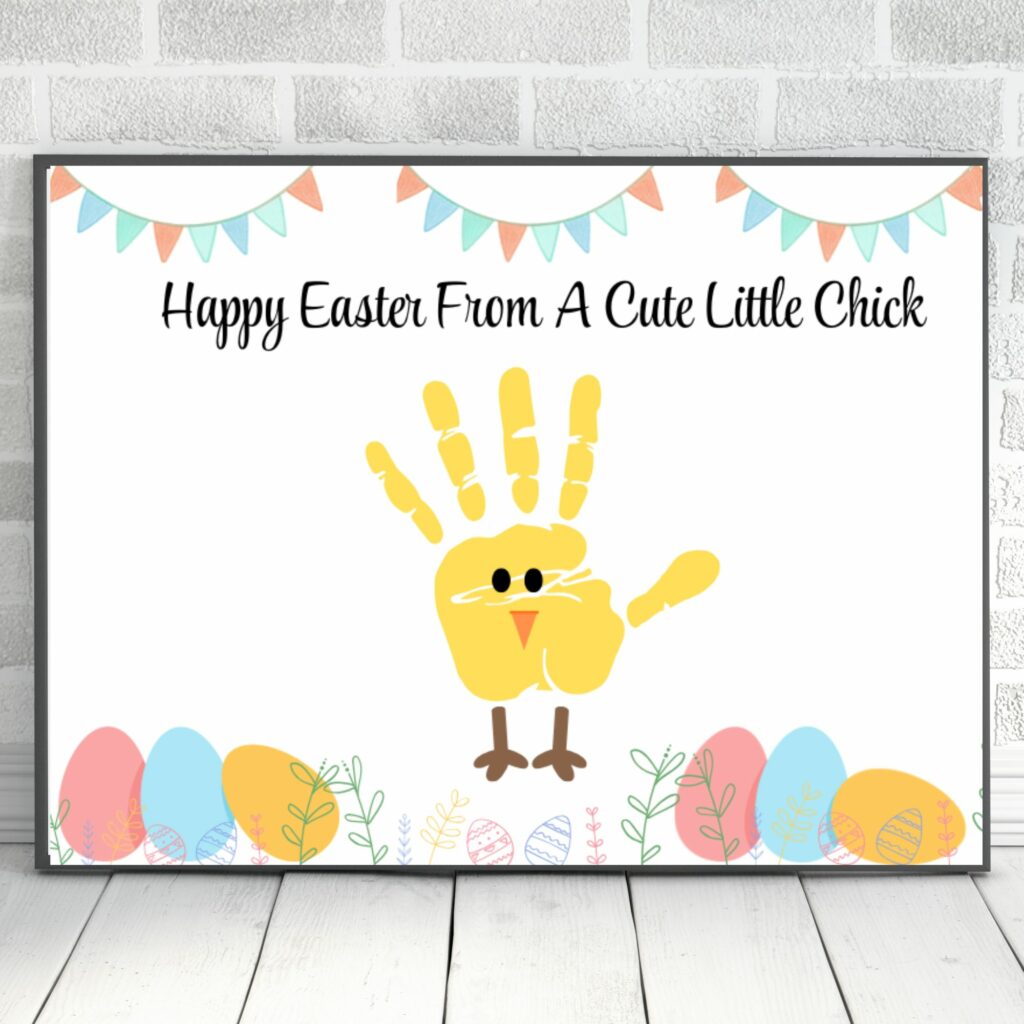 easter chick handprint craft